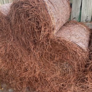 Colored Pine Straw Mulch Round Bales
